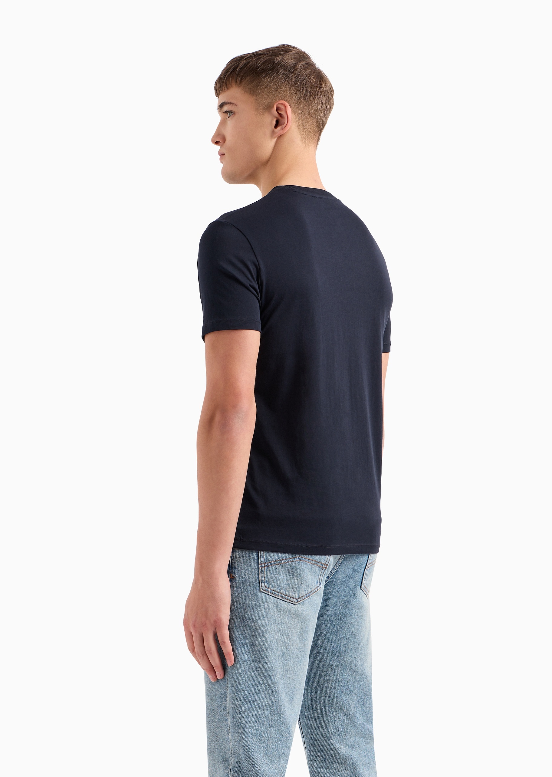 ARMANI EXCHANGE 男士全棉合身短袖圆领简约纯色T恤