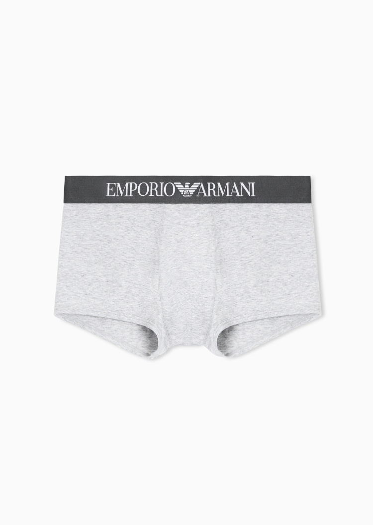 Emporio Armani 男士纯棉弹力Logo印花平角内裤轻奢礼物