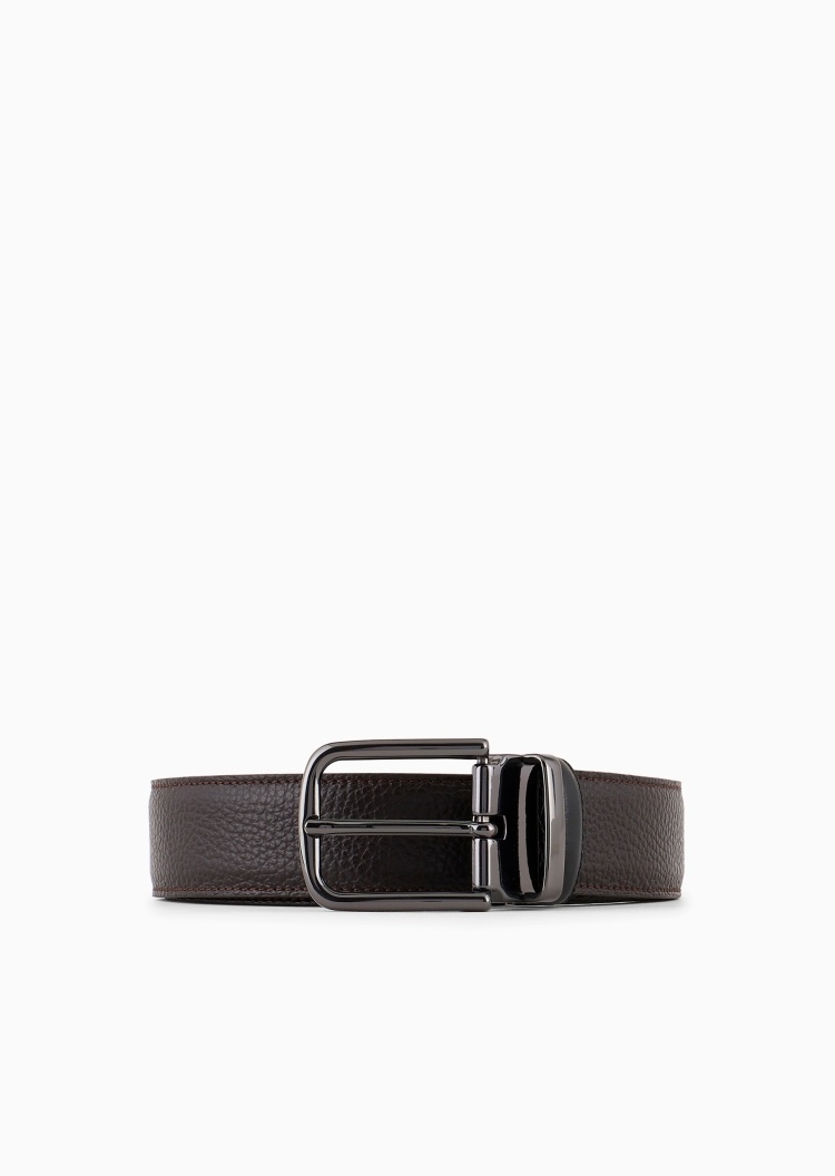 Emporio Armani 男士正反两用皮革针扣腰带