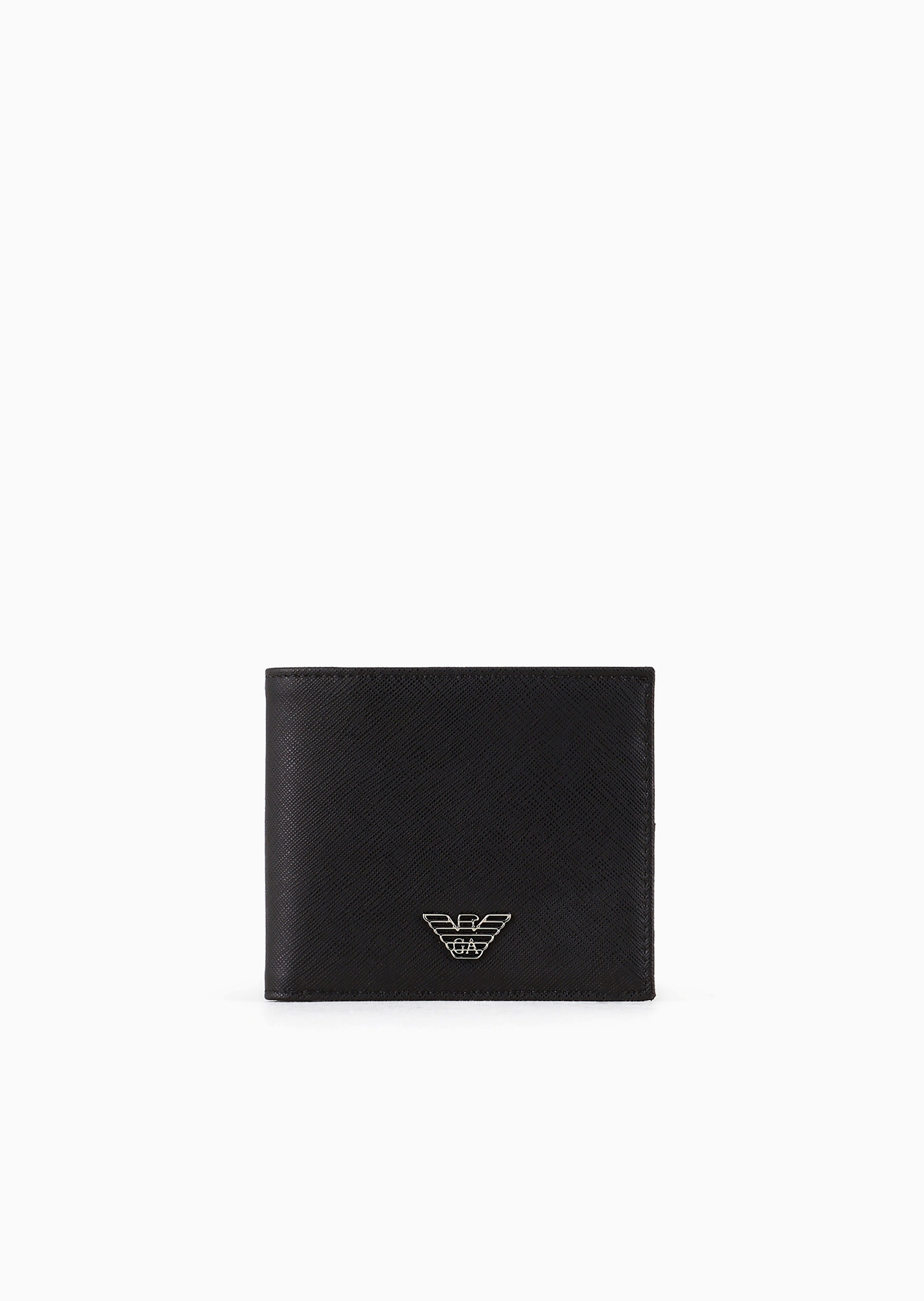 Emporio Armani 男士小号对折短款多卡位十字纹手拿钱包