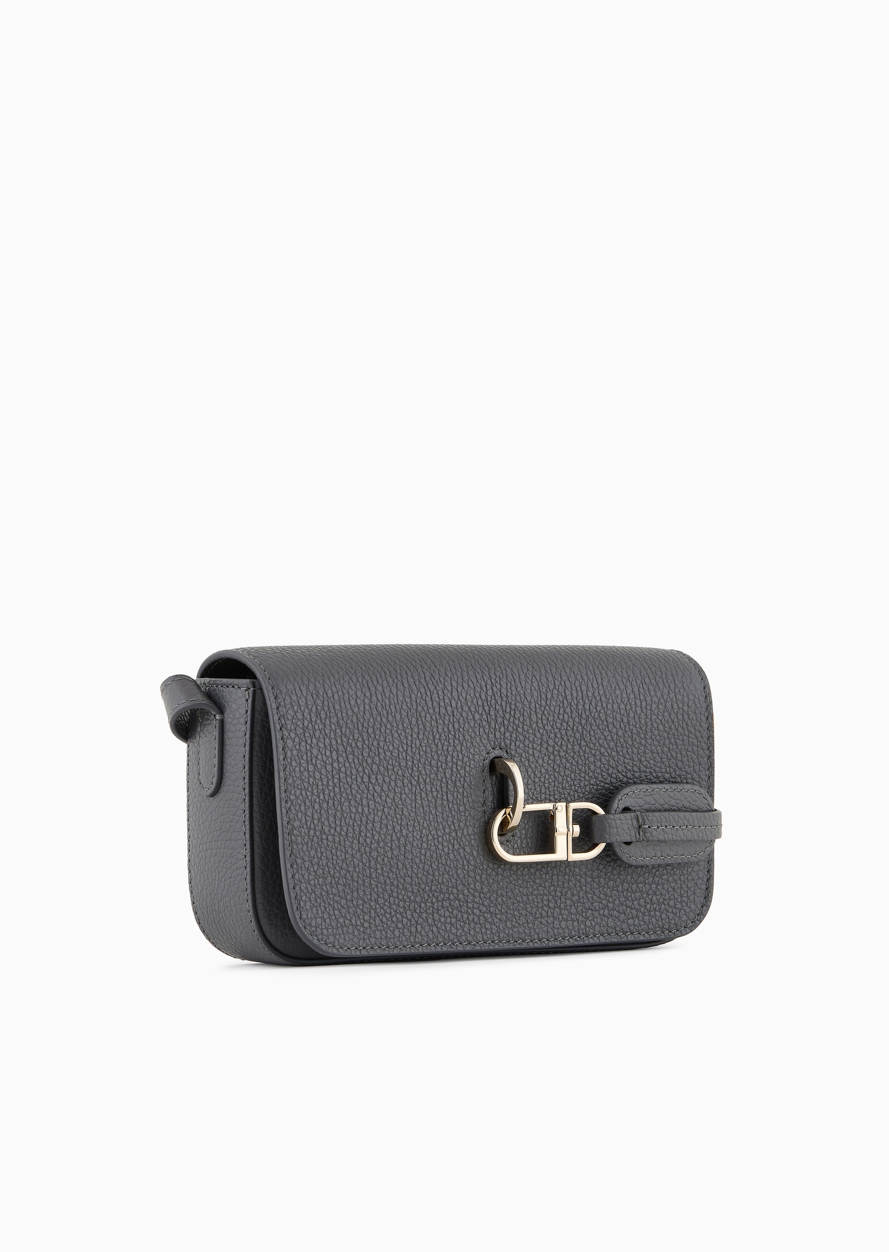 Giorgio Armani 女士粒面牛皮革翻盖横款斜挎手提包