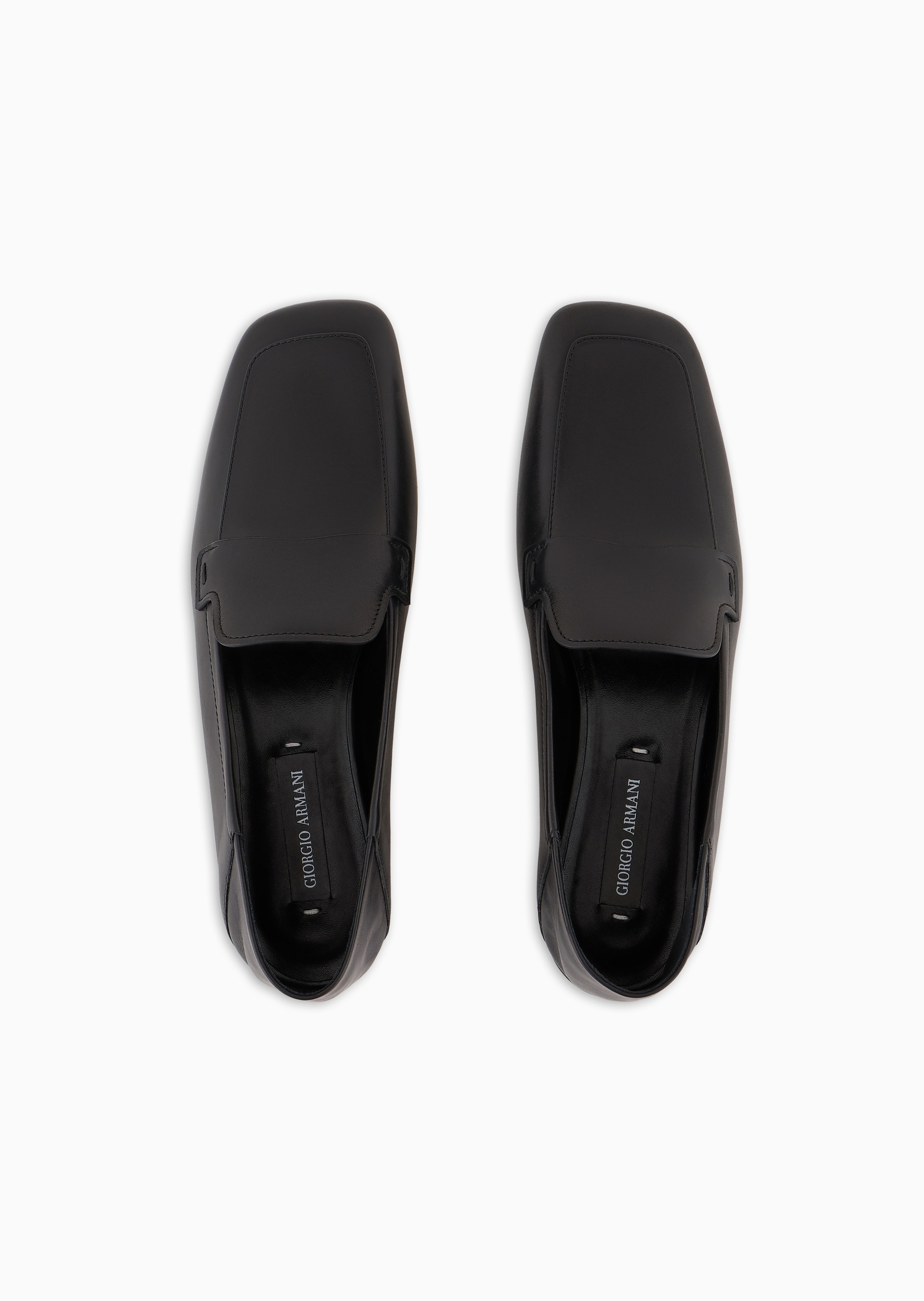 Giorgio Armani 女士犊牛皮革一脚蹬方头休闲商务乐福鞋