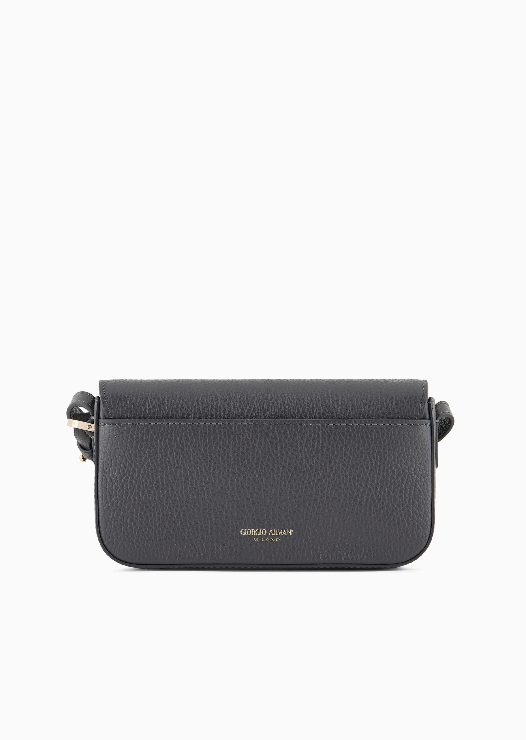 Giorgio Armani 女士粒面牛皮革翻盖横款斜挎手提包