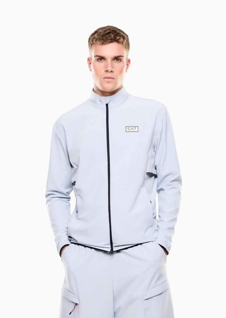 EA7 男士长袖立领撞色拉链门襟运动夹克