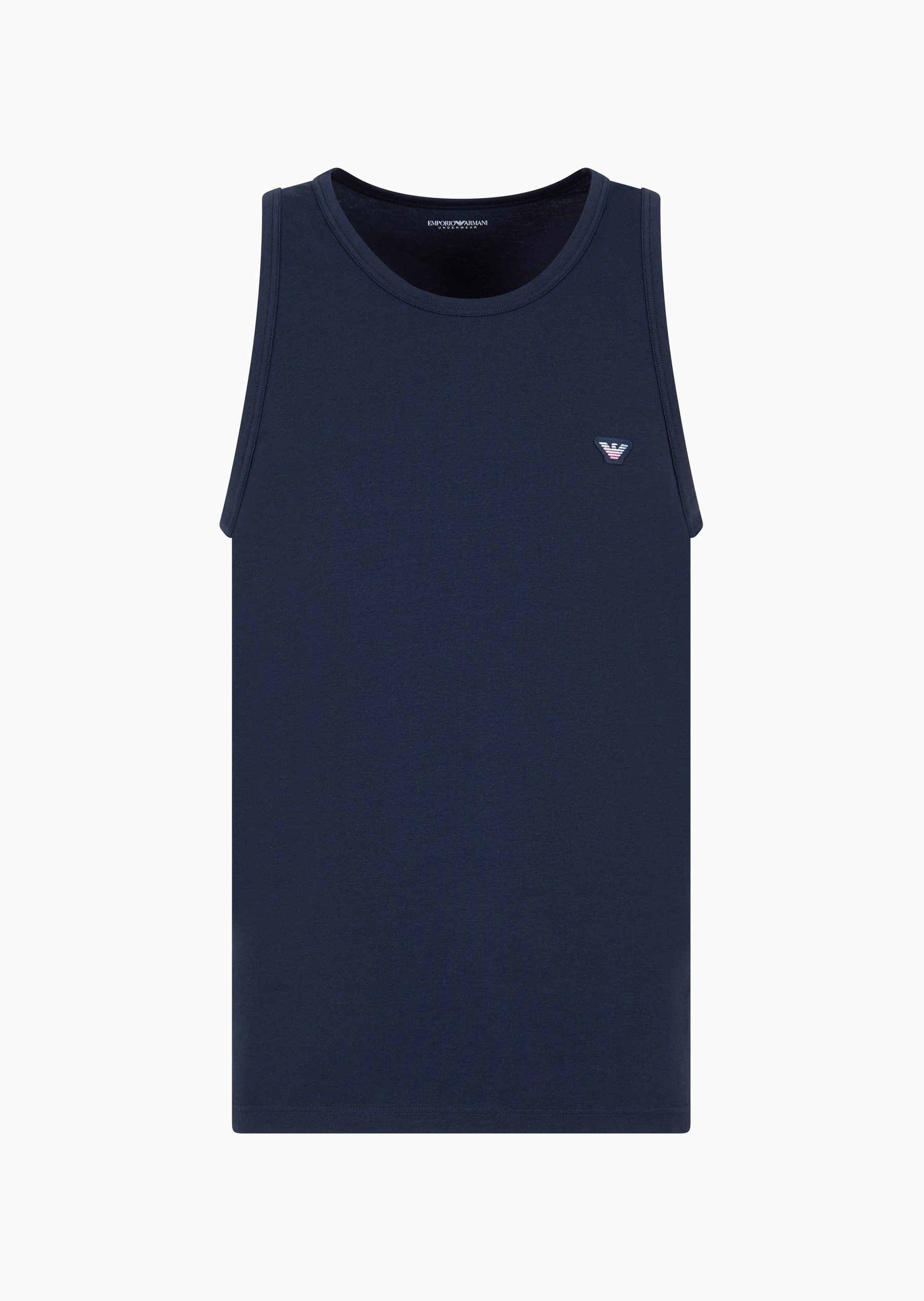 Emporio Armani 男士纯棉弹力无袖圆领纯色家居背心