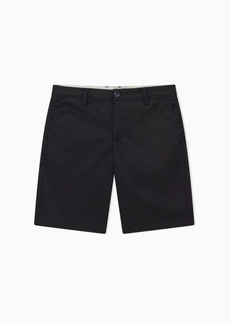 ARMANI EXCHANGE 男士棉质微弹合身直筒纯色百慕大短裤