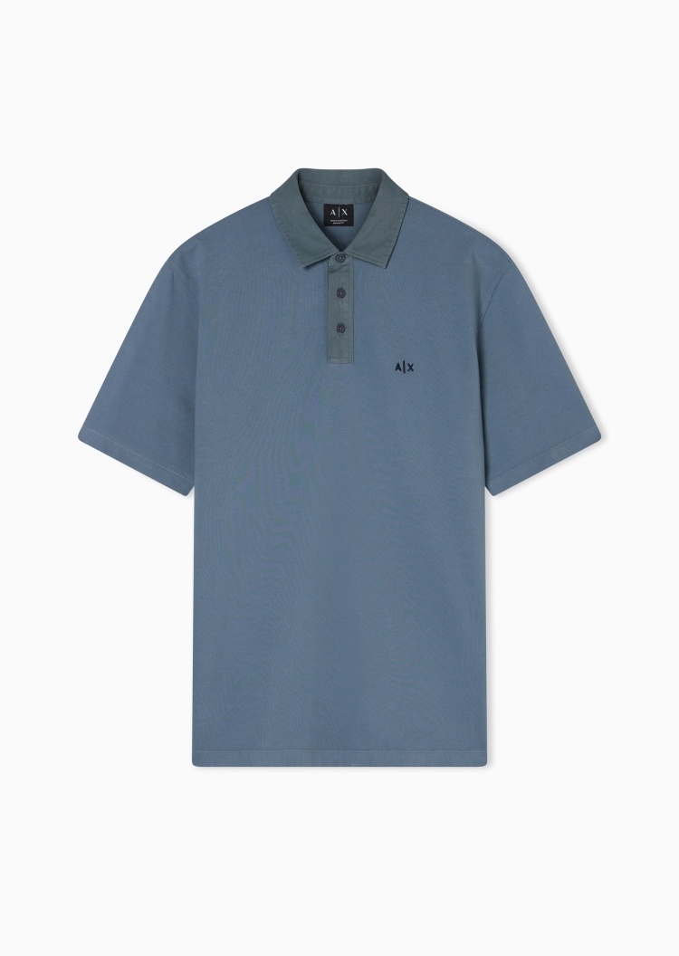 ARMANI EXCHANGE 男士纯棉短袖翻领刺绣商务Polo衫