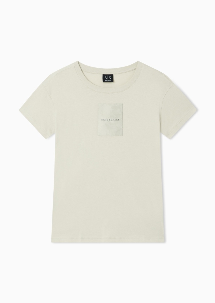 ARMANI EXCHANGE 女士纯棉轻薄宽松短袖圆领落肩T恤