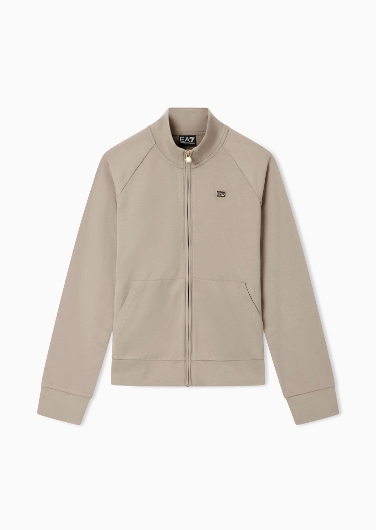 EA7 女士立领拉链运动卫衣夹克外套