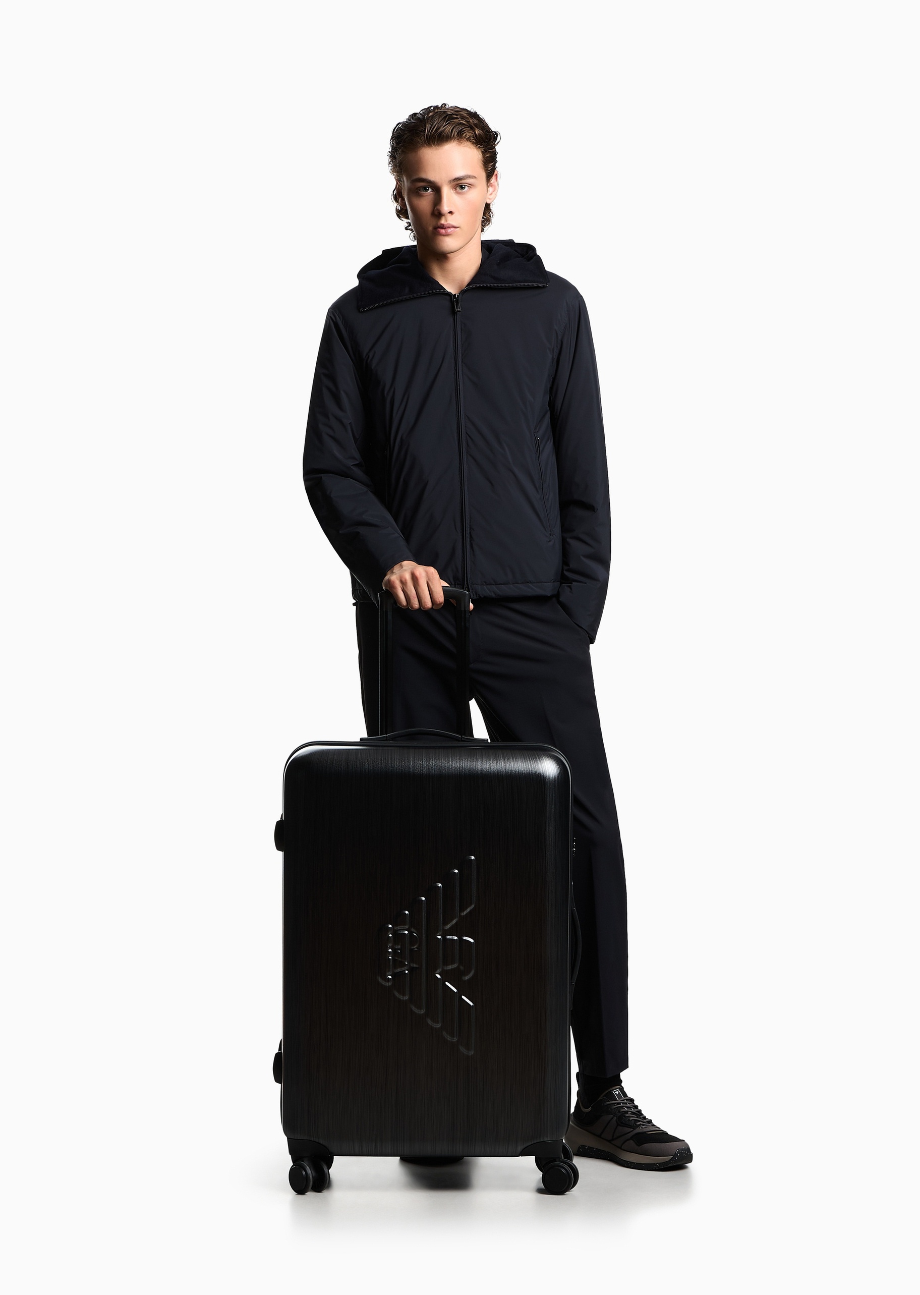 Emporio Armani 男士四滚轮TSA密码锁拉杆手提旅行箱
