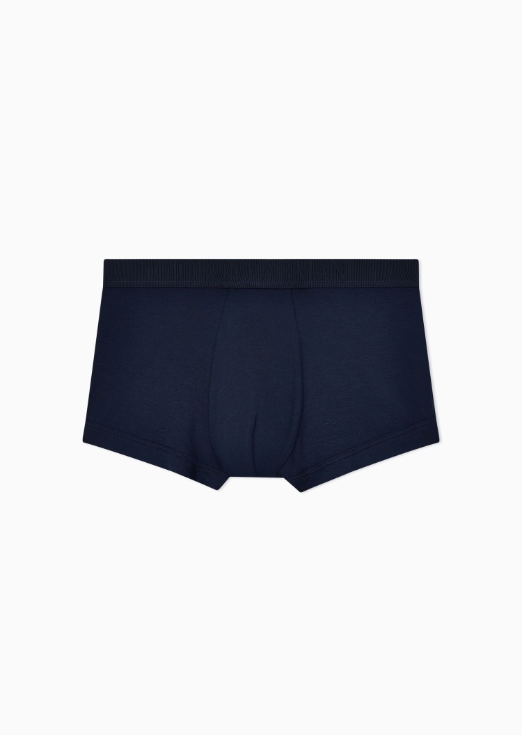 Giorgio Armani 男士莫代尔弹力平角LOGO腰边内裤