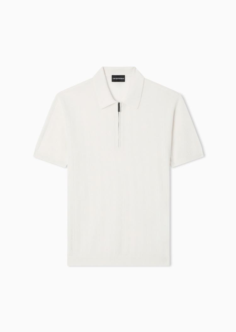 Emporio Armani 男士纯棉翻领短袖商务针织Polo衫