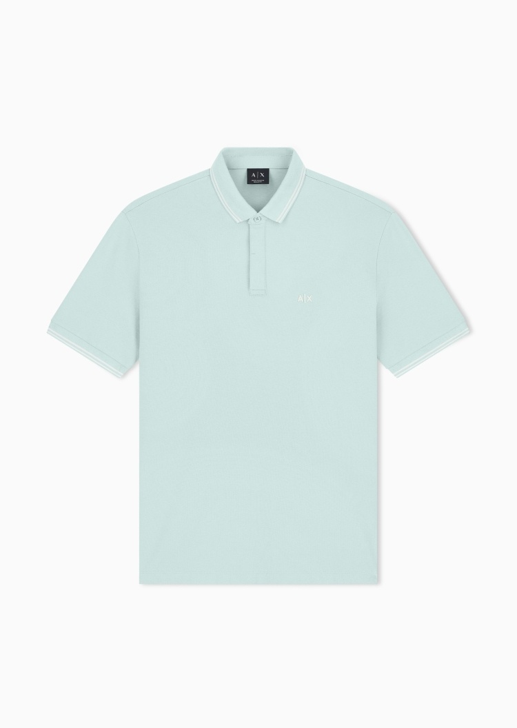 ARMANI EXCHANGE 男士微弹短袖翻领刺绣徽标Polo衫