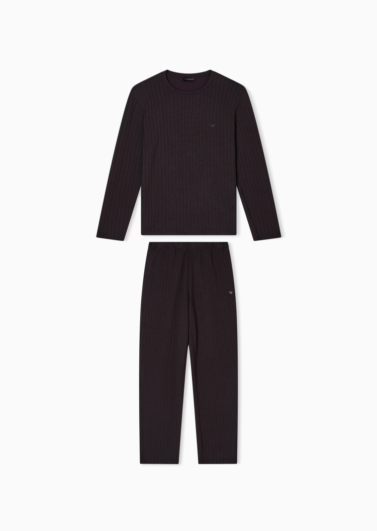 Emporio Armani 男士圆领长袖长裤松驰休闲简约睡衣套装