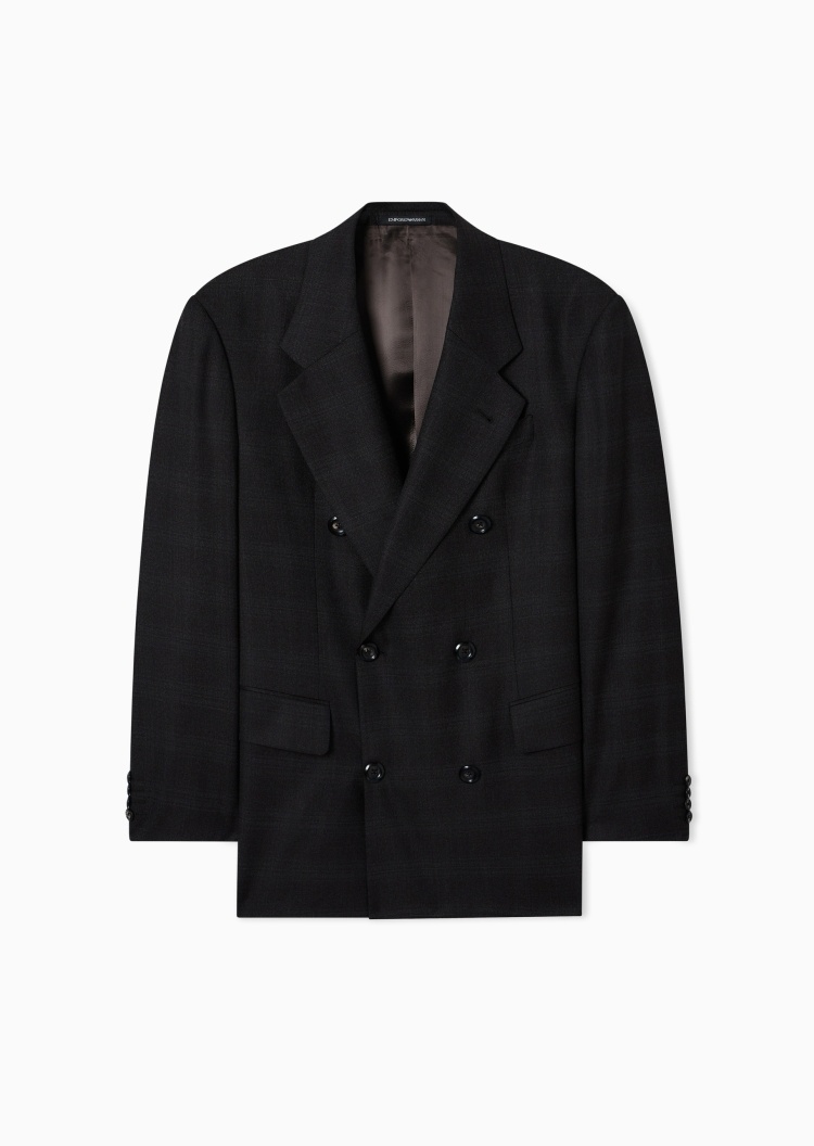 Emporio Armani 男士秀场同款全绵羊毛戗驳领绅士风西装外套