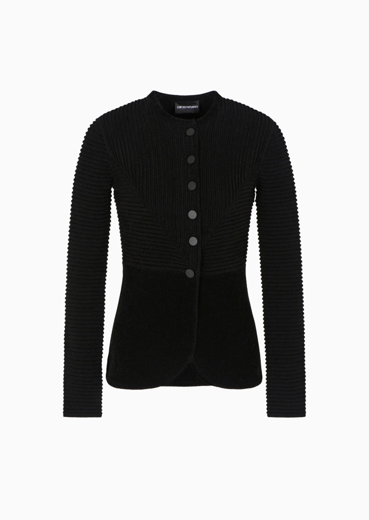 Emporio Armani 女士长袖圆领楼梯布商务休闲西装外套