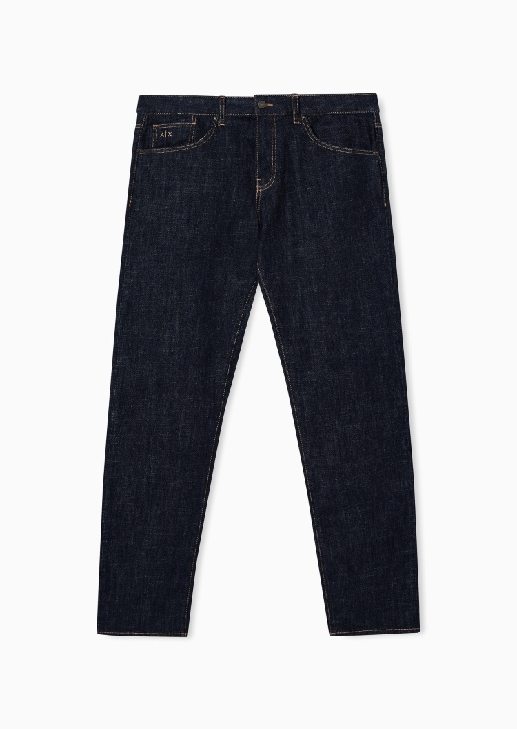 ARMANI EXCHANGE 男士微弹低腰长款直筒休闲牛仔裤