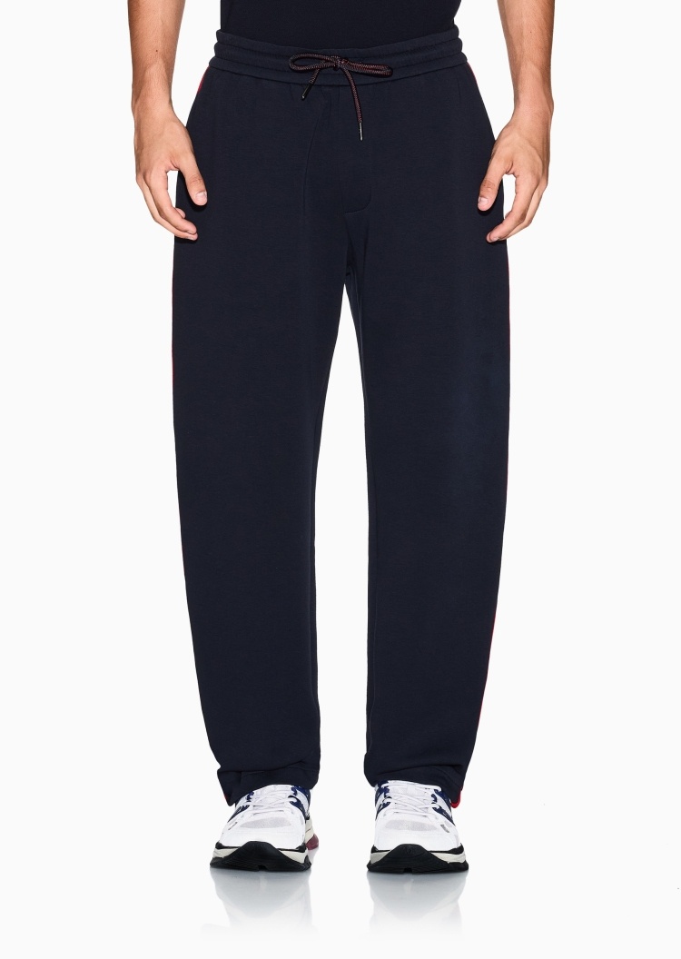 ARMANI EXCHANGE 男士微弹宽松长款直筒撞色运动卫裤