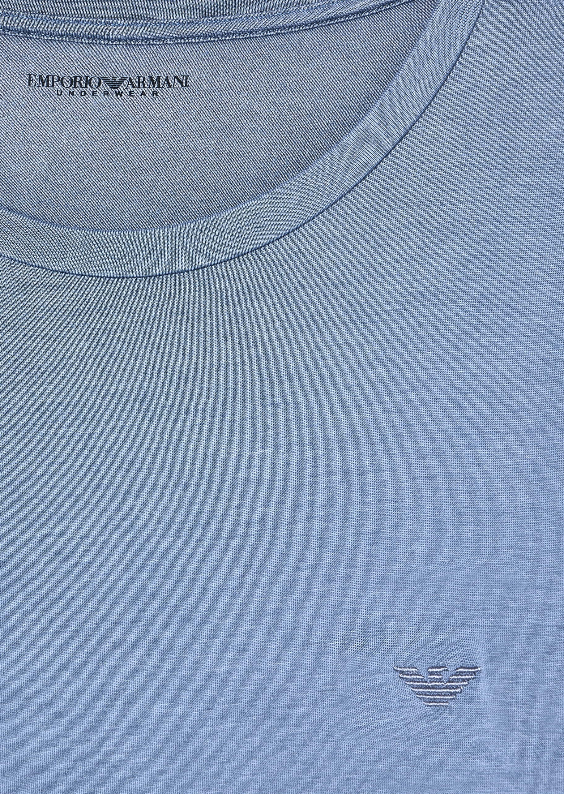 Emporio Armani 男士莱赛尔圆领长袖长裤松驰休闲睡衣套装