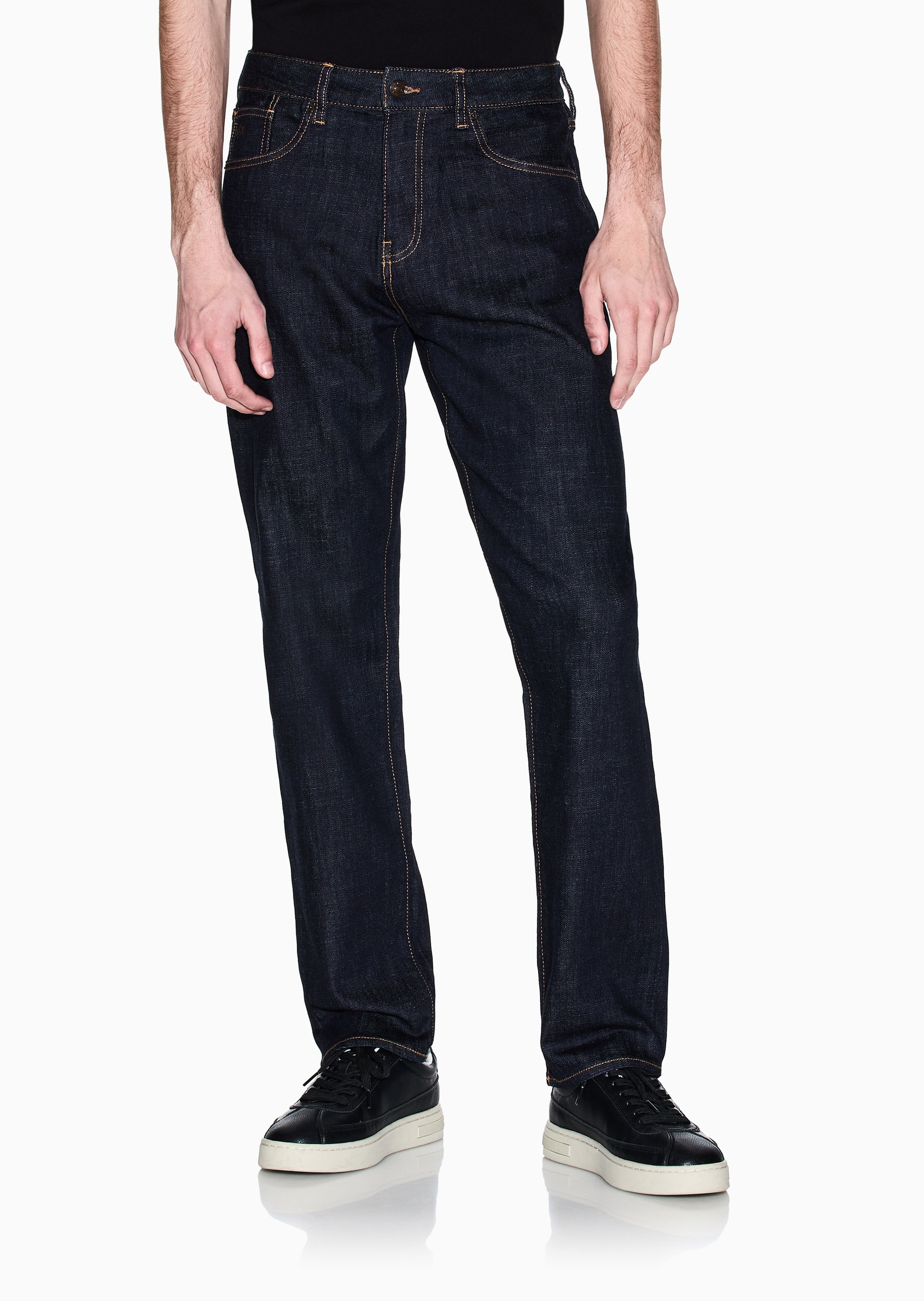 ARMANI EXCHANGE 男士微弹低腰长款直筒休闲牛仔裤