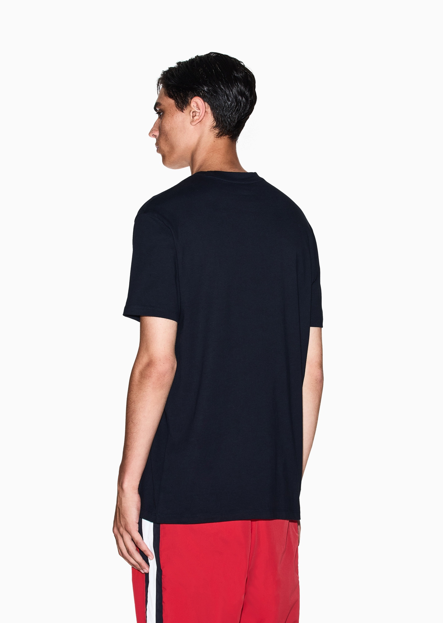 ARMANI EXCHANGE 男士纯棉合身短袖圆领正肩刺绣T恤