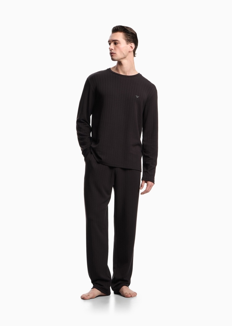 Emporio Armani 男士圆领长袖长裤松驰休闲简约睡衣套装