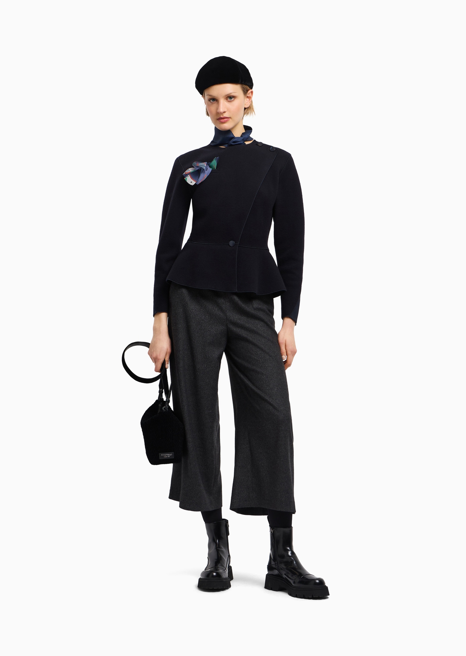 Emporio Armani 女士秀场同款绵羊毛休闲商务通勤西装外套