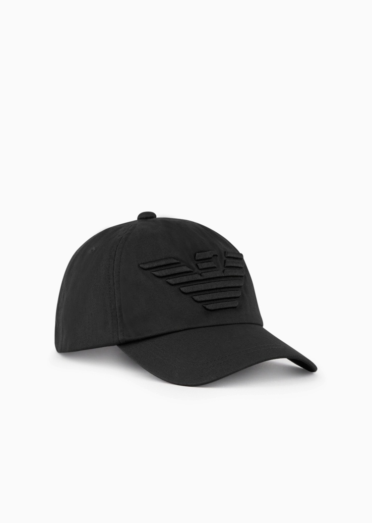 Emporio Armani 男士纯棉圆顶弯檐刺绣出游休闲棒球鸭舌帽