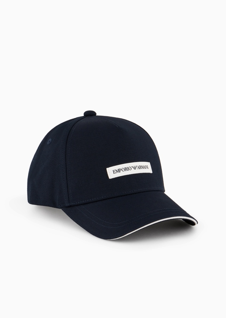 Emporio Armani 男士纯棉圆顶宽帽檐出游休闲棒球鸭舌帽