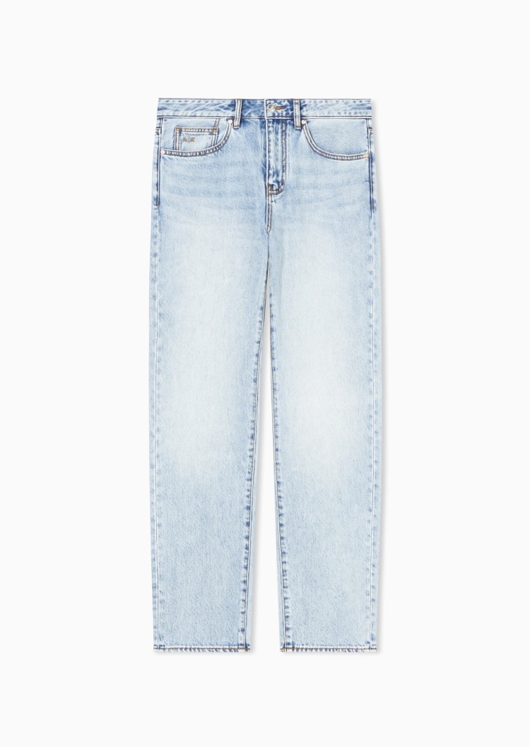 ARMANI EXCHANGE 男士直筒复古松弛感水洗微弹低腰牛仔裤