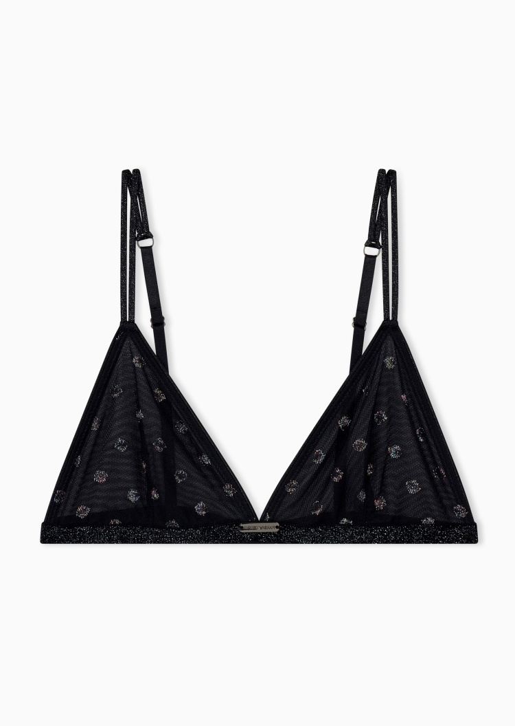 Emporio Armani 女士钩扣三角杯性感细肩带薄款内衣文胸