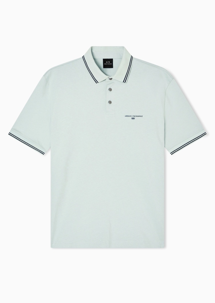 ARMANI EXCHANGE 男士纯棉宽松短袖翻领Polo衫