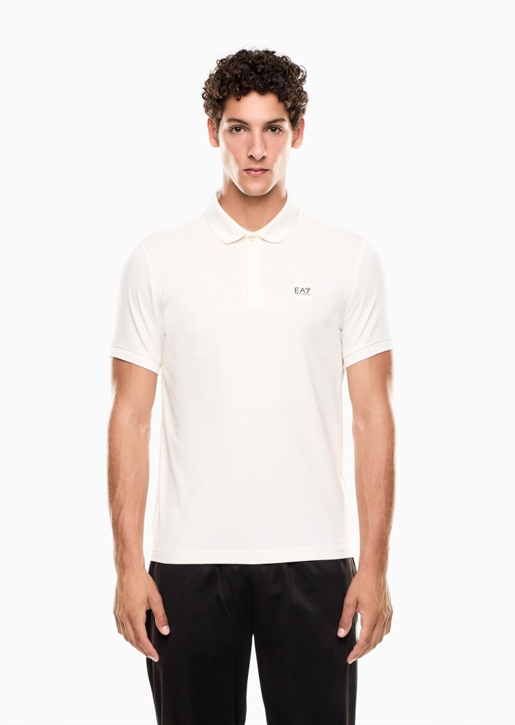 EA7 男士纯棉弹力短袖翻领Polo衫