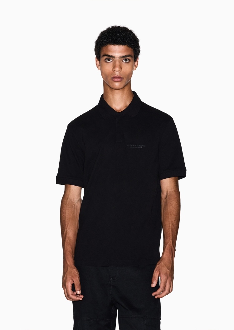 ARMANI EXCHANGE 男士珠地全棉合身短袖翻领Polo衫