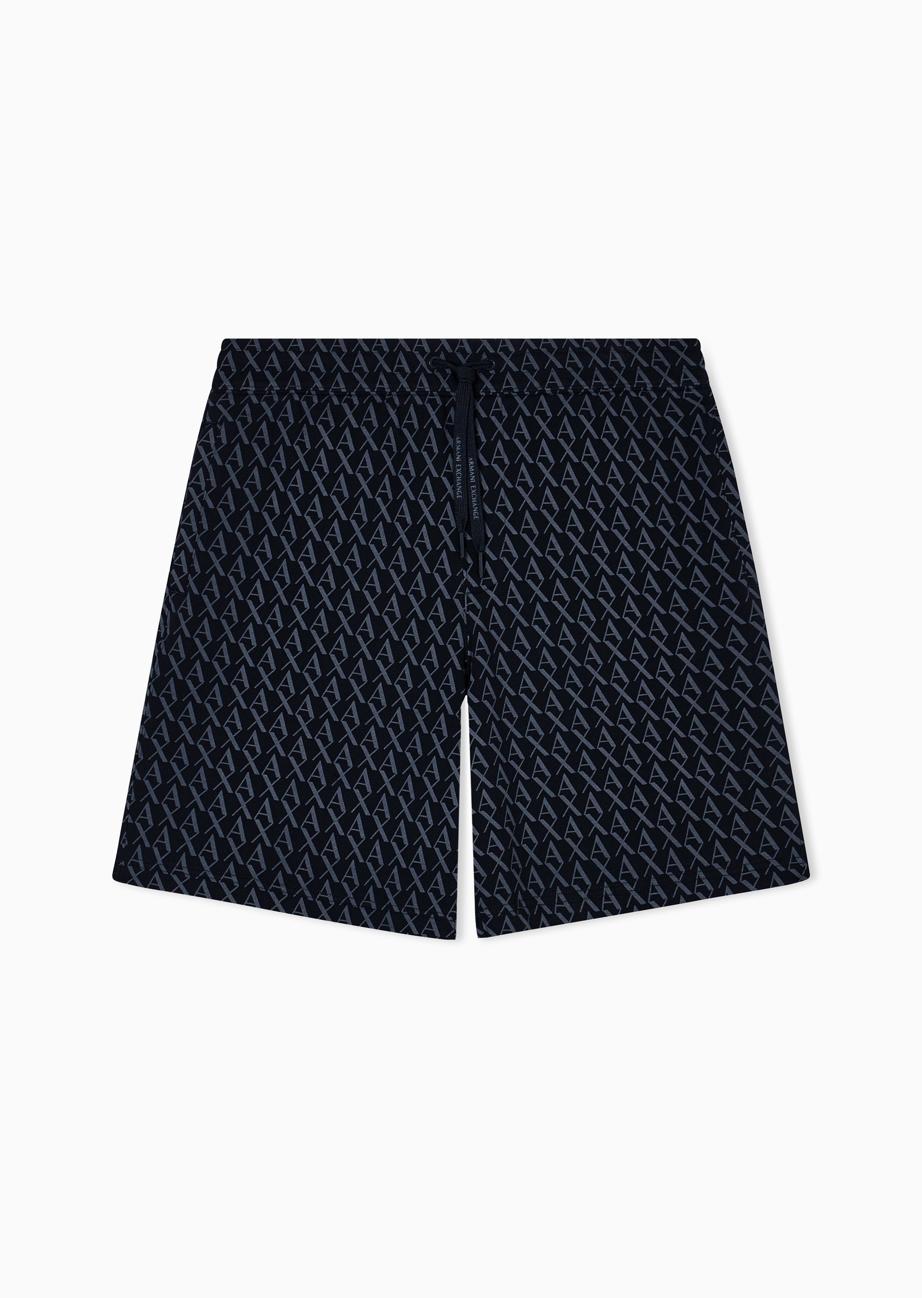 ARMANI EXCHANGE 男士纯棉系带满印LOGO百慕大短裤