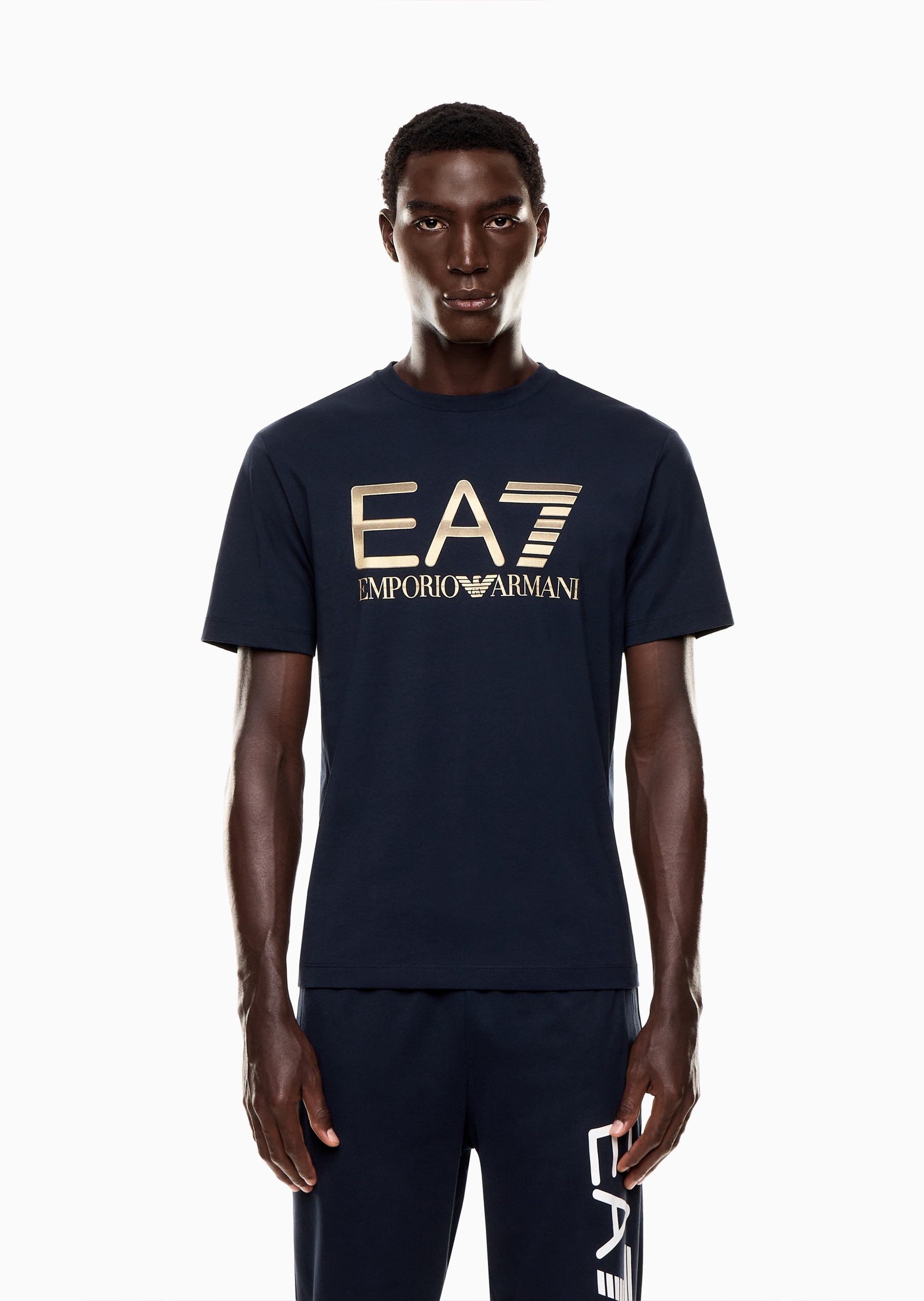 EA7 男士全棉合身短袖圆领印花T恤衫