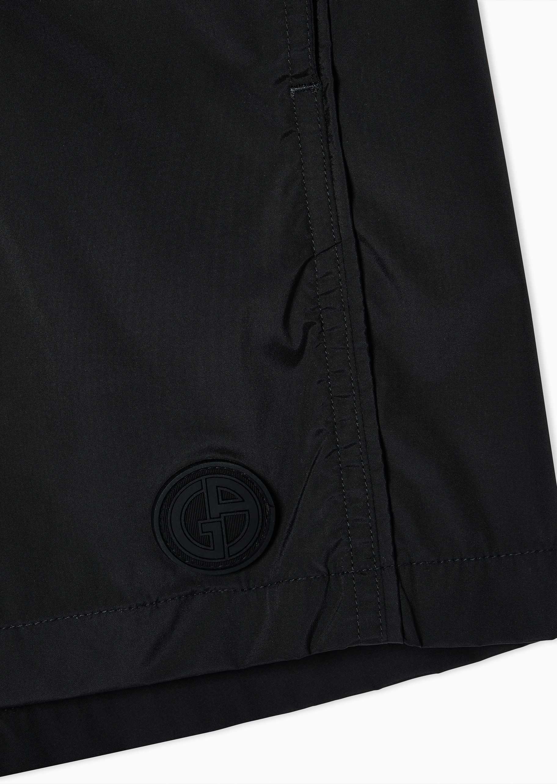 Giorgio Armani 男士松紧系带短款标识贴片纯色沙滩裤