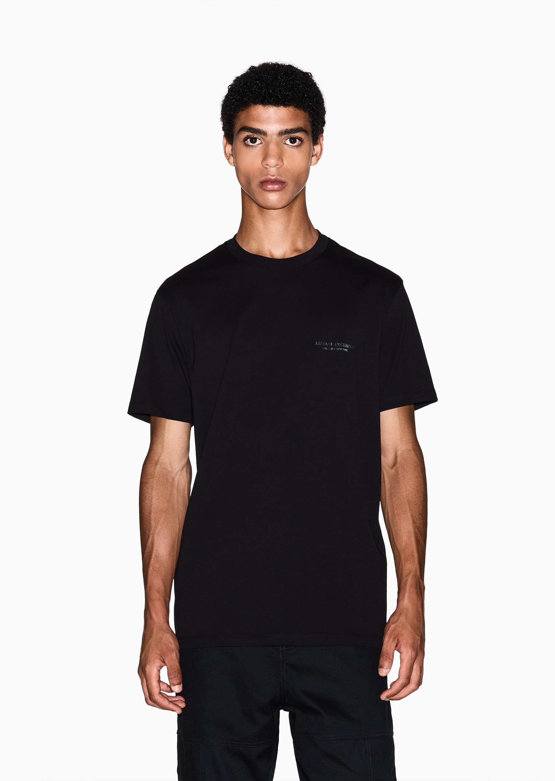 ARMANI EXCHANGE 男士纯棉合身短袖圆领正肩T恤衫