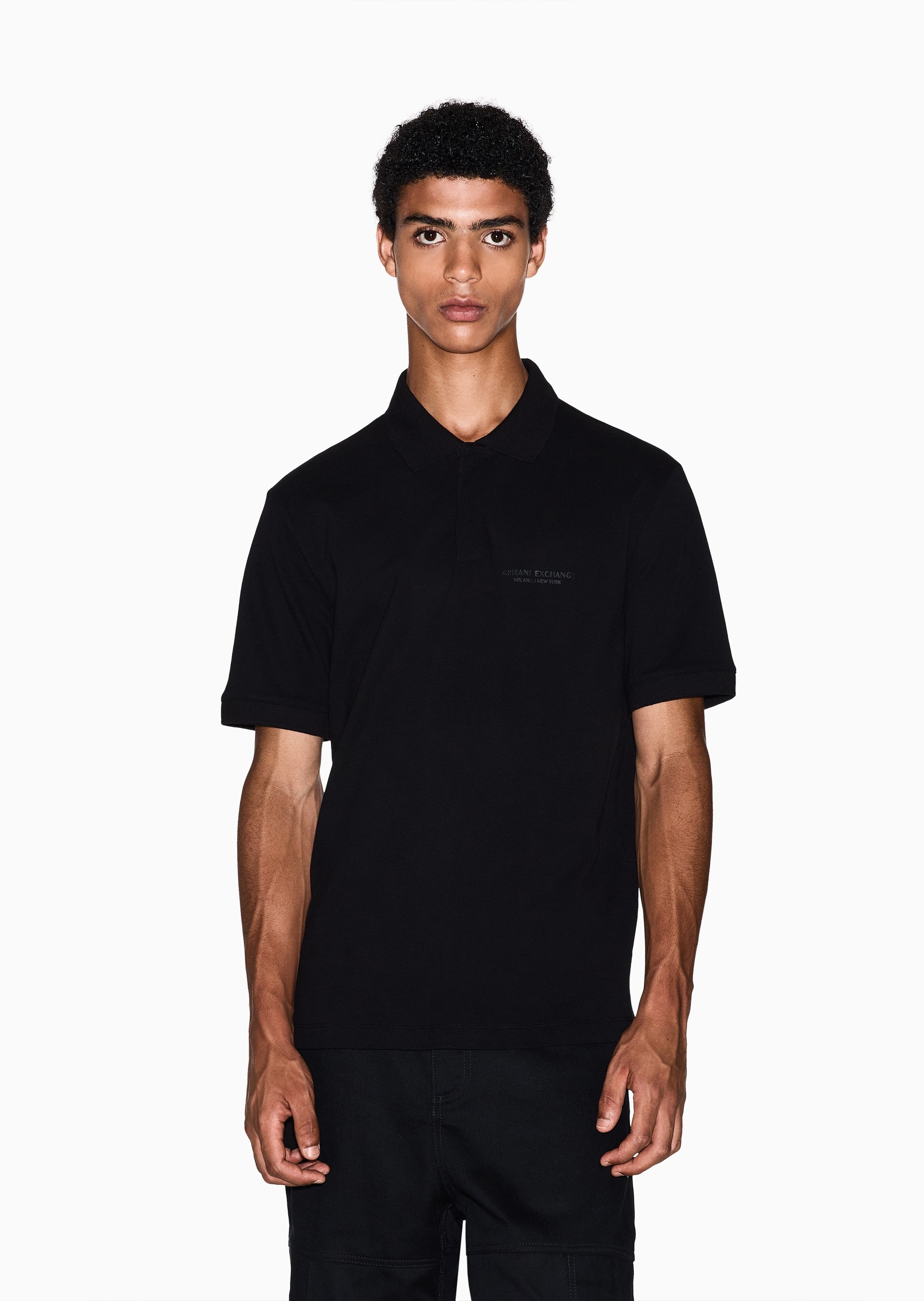 ARMANI EXCHANGE 男士珠地纯棉合身短袖翻领Polo衫