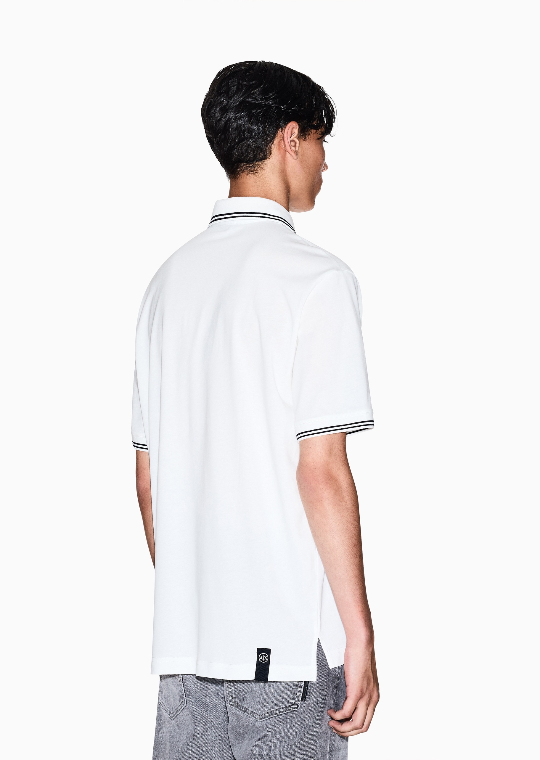 ARMANI EXCHANGE 男士纯棉宽松短袖翻领Polo衫