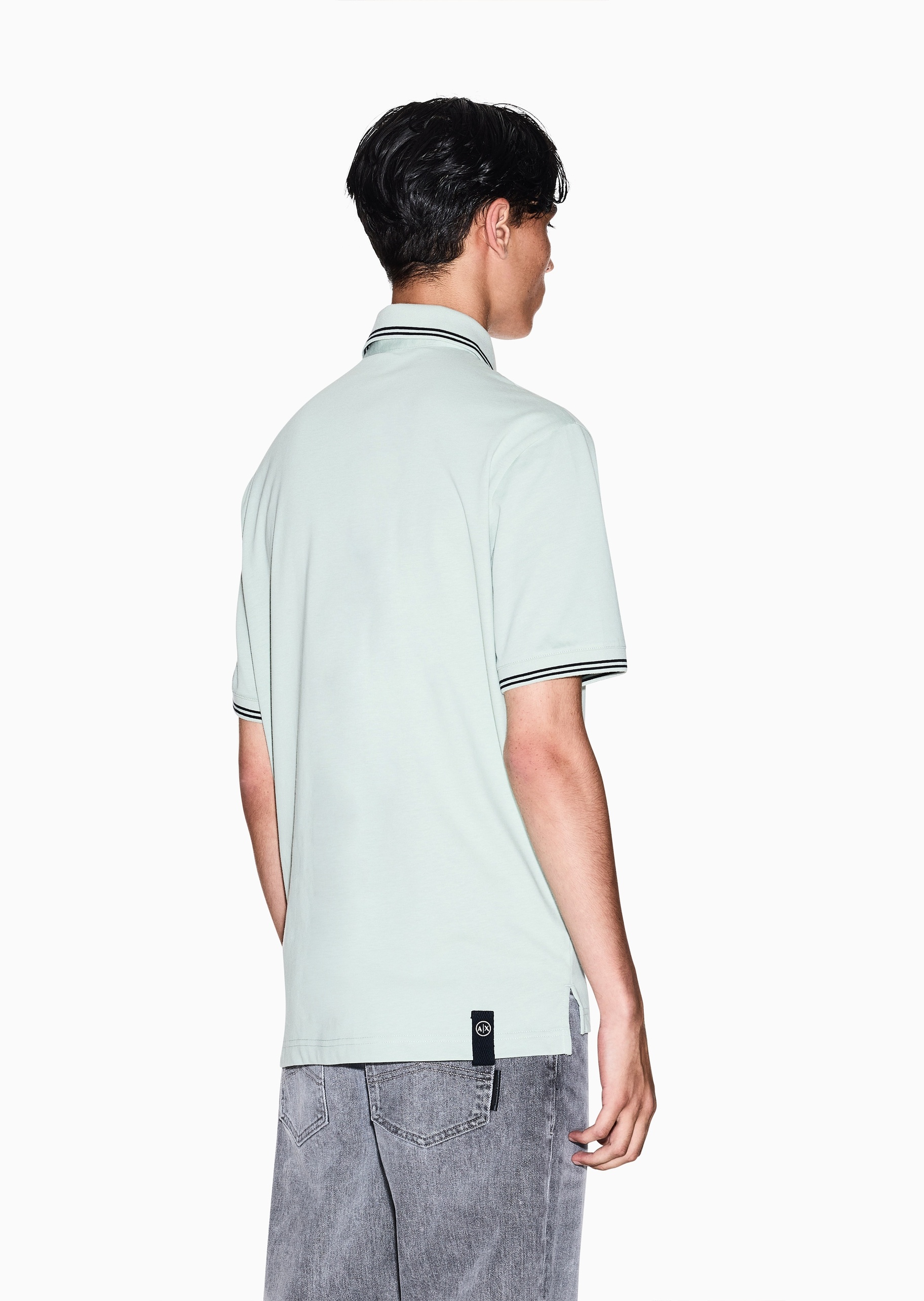 ARMANI EXCHANGE 男士纯棉宽松短袖翻领Polo衫