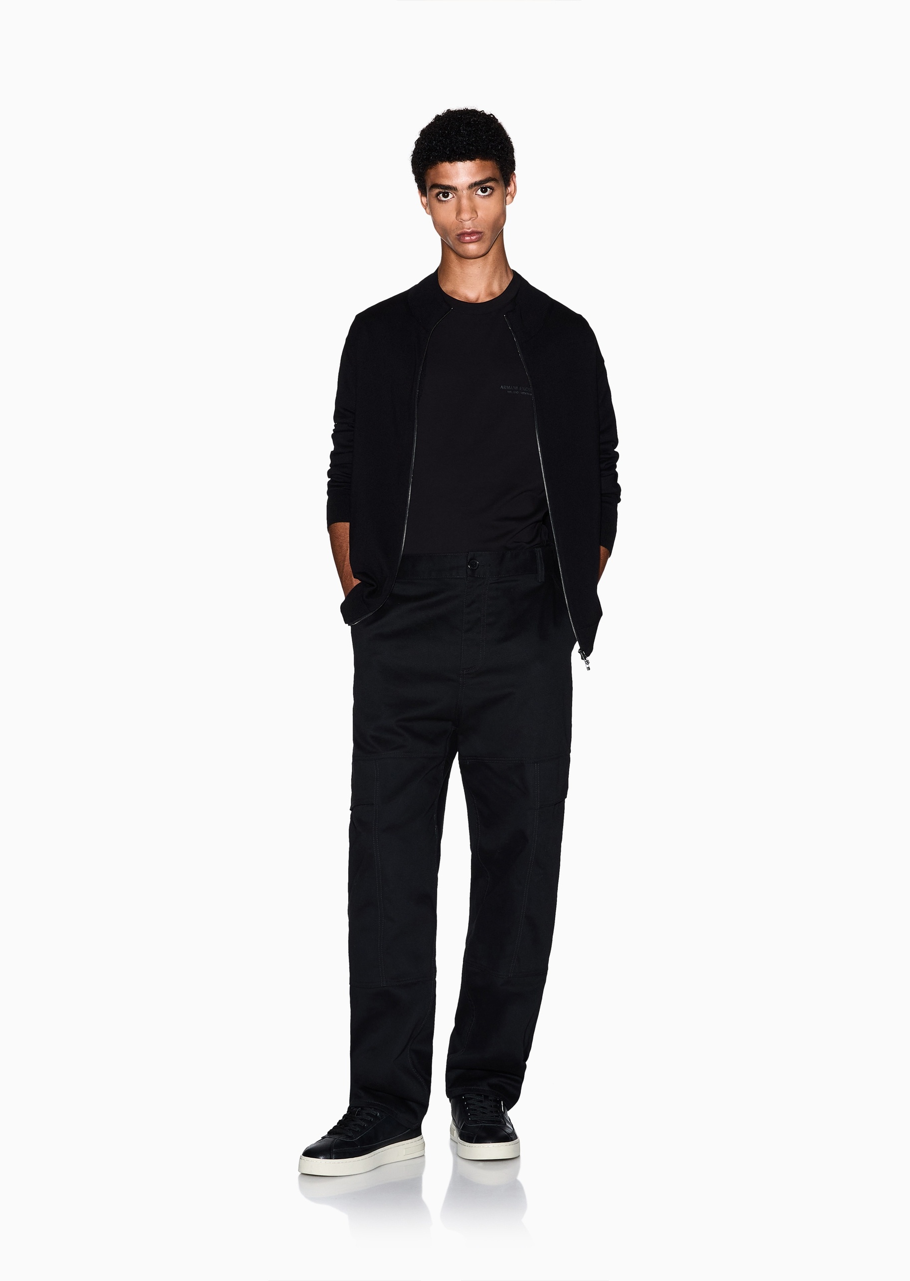 ARMANI EXCHANGE 男士纯棉合身短袖圆领正肩T恤衫