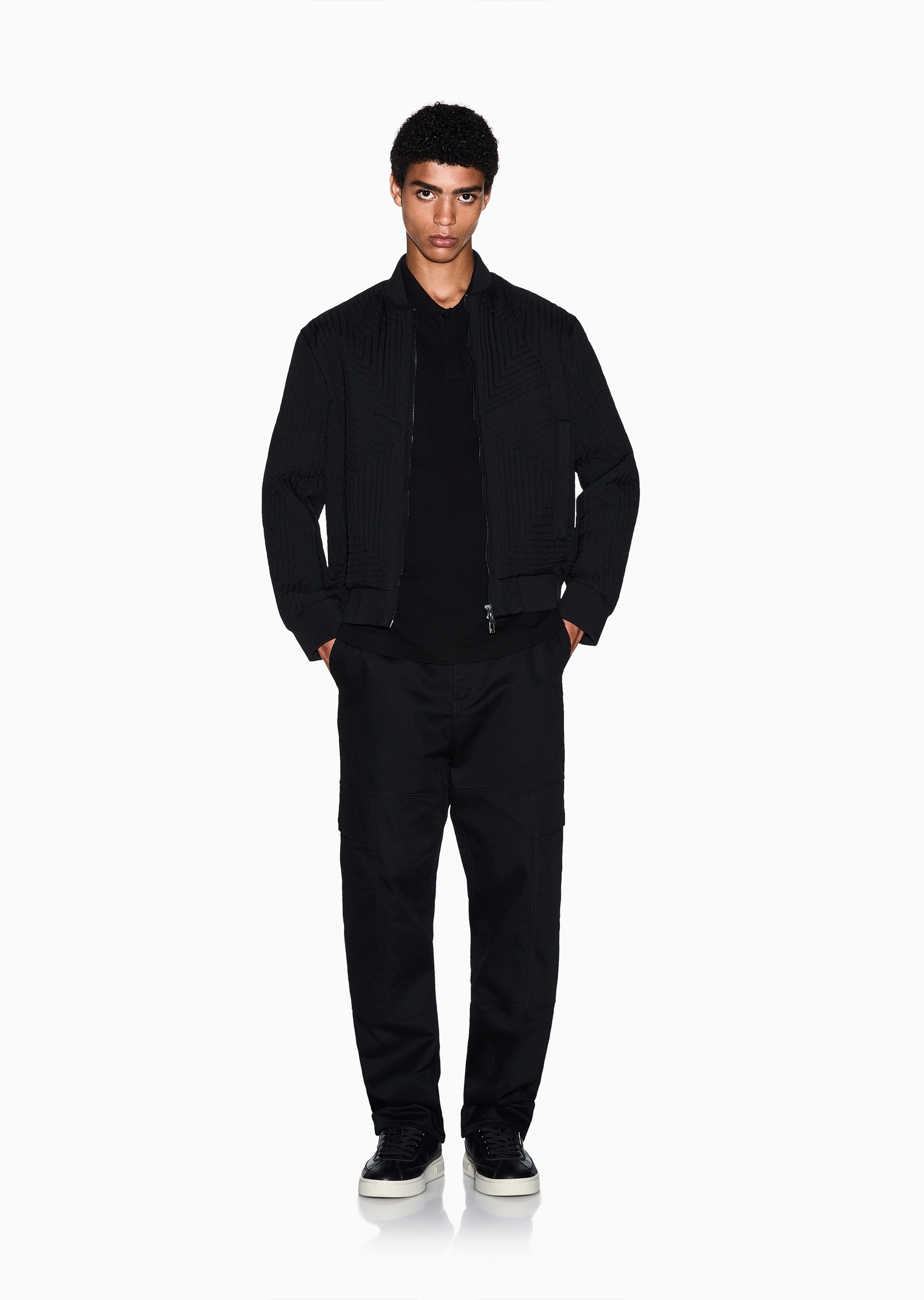 ARMANI EXCHANGE 男士珠地纯棉合身短袖翻领Polo衫