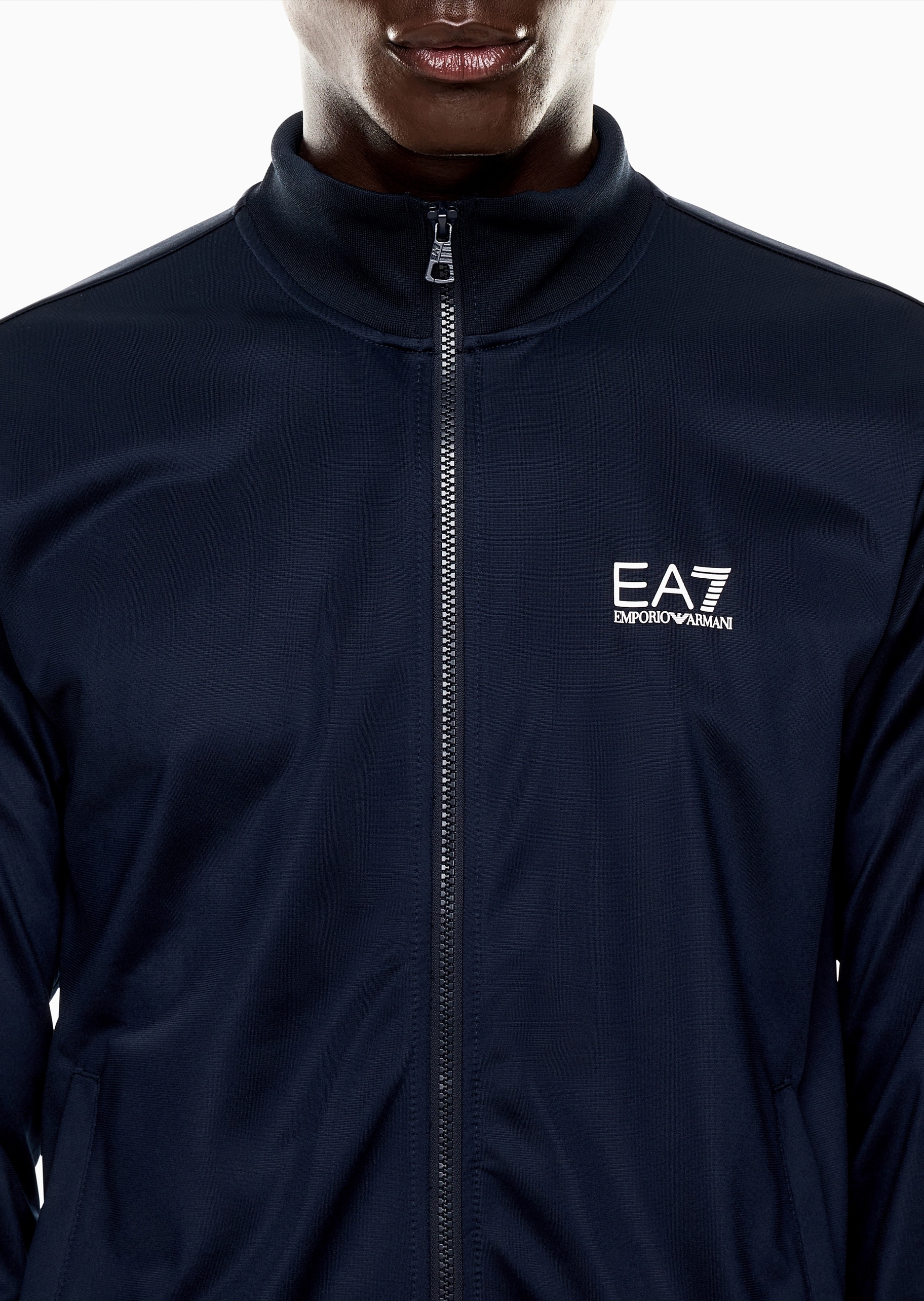 EA7 男士立领开衫束脚卫裤字母标识运动套装