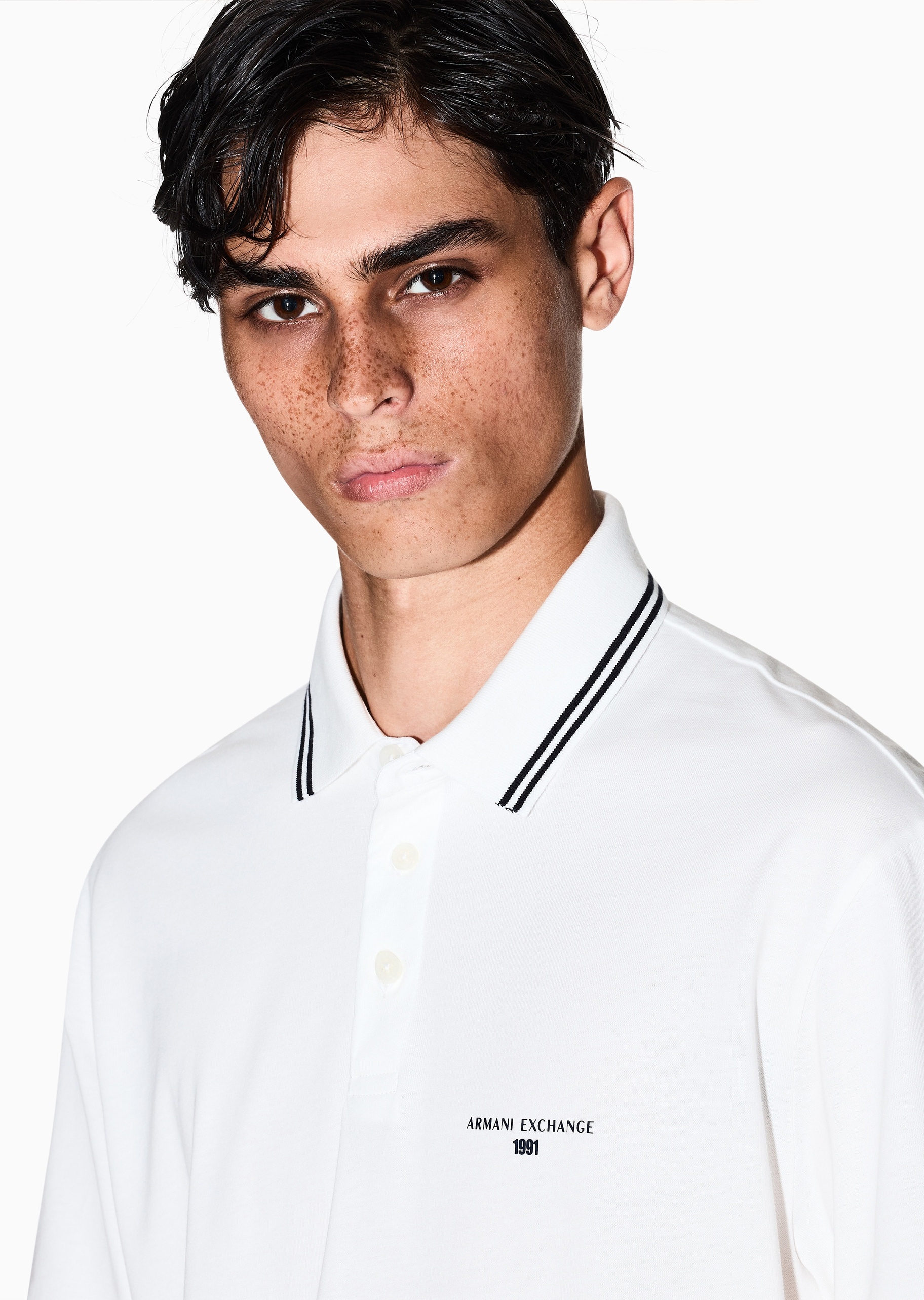 ARMANI EXCHANGE 男士纯棉宽松短袖翻领Polo衫