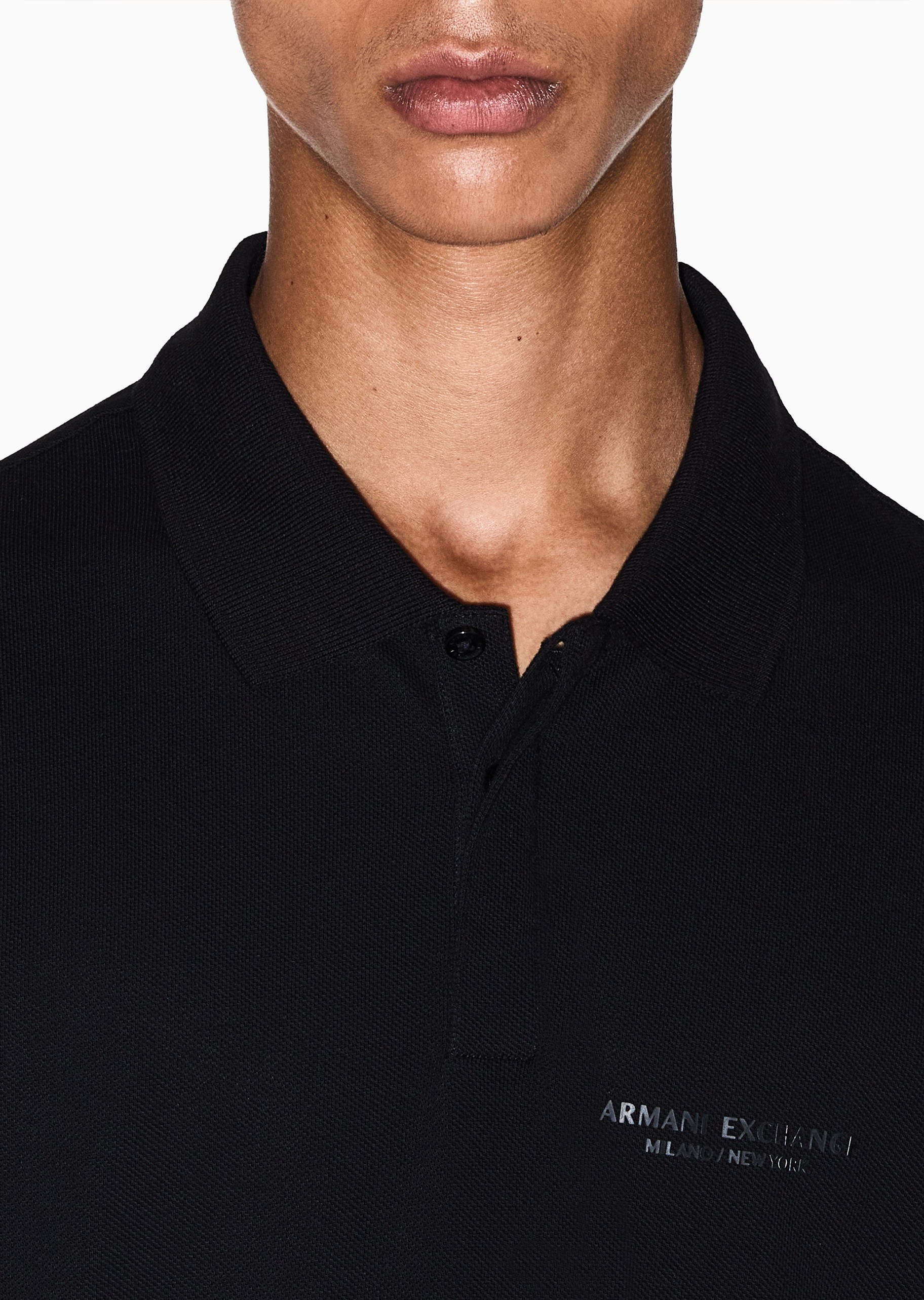 ARMANI EXCHANGE 男士珠地纯棉合身短袖翻领Polo衫