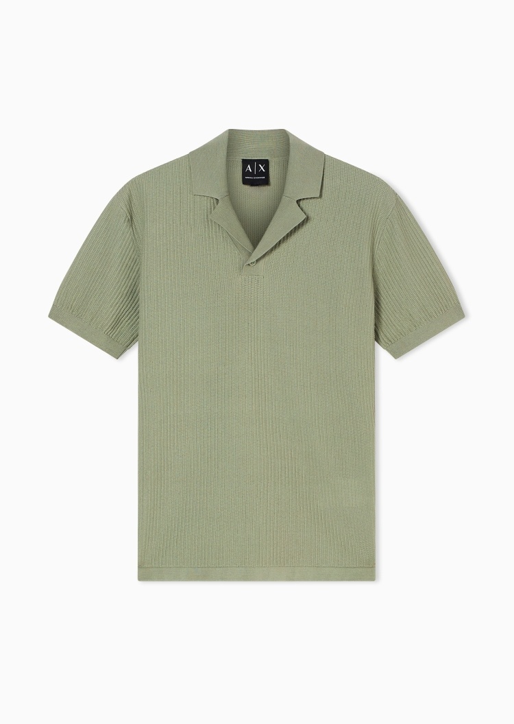 ARMANI EXCHANGE 男士纯棉短袖翻领针织Polo衫