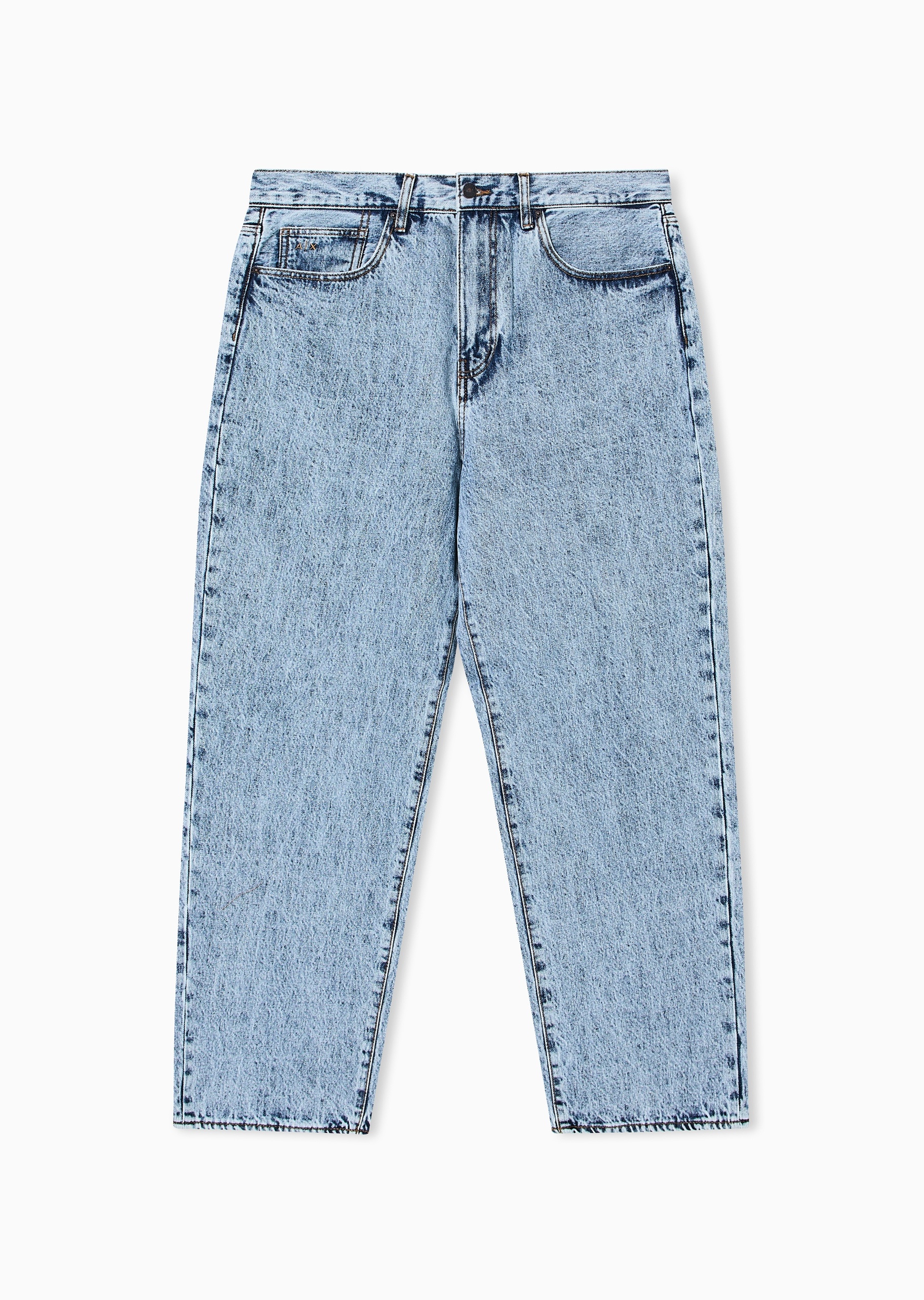 ARMANI EXCHANGE 男士宽松直筒纯棉复古水洗牛仔裤长裤