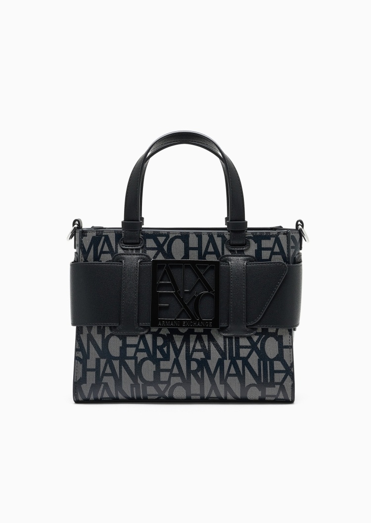 ARMANI EXCHANGE 女士全棉小号拉链可调节手提单肩斜挎托特包