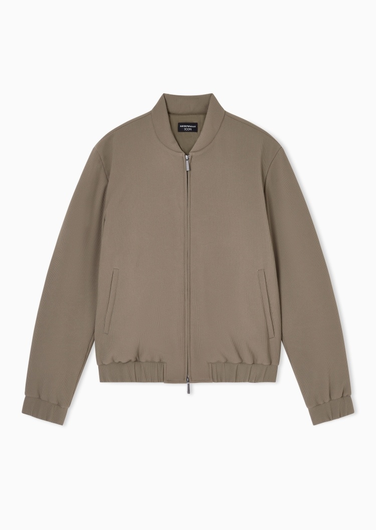 Emporio Armani 男士短款棒球领轻薄拉链休闲飞行员棉服